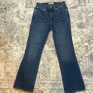 Madewell Flattering, mid-rise cropped jeans have a kicked-out flare leg